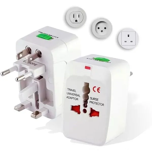 Kit 2 Adaptador Tomada Universal Eua Acessórios Para Viagem Europa Americana Para Brasileira Viagem Internacional Bivolt