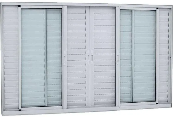 Janela de alumínio veneziana 06 folhas branca Maxx - 100x120