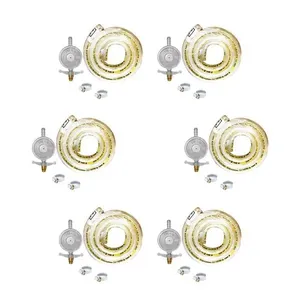 6 Kit Gás Bp 1kg Completo (válvula, Mangueira 1,25m E 2 Abraçadeiras) - Imar