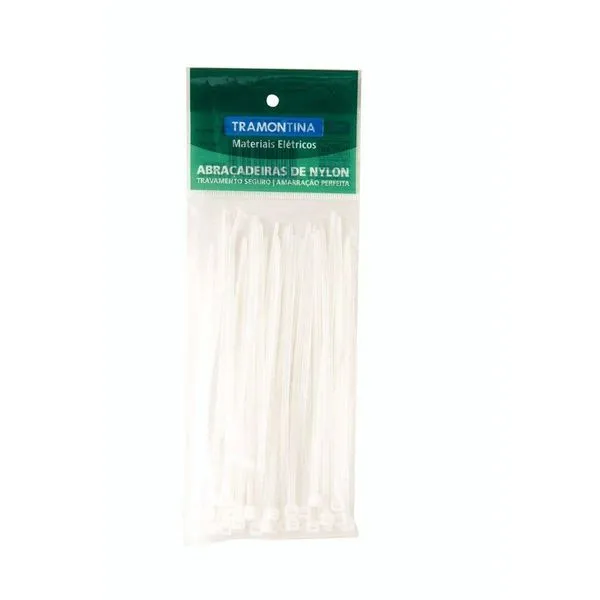 Abraçadeira de Nylon 283x4,8x1,5 mm Tramontina Branca