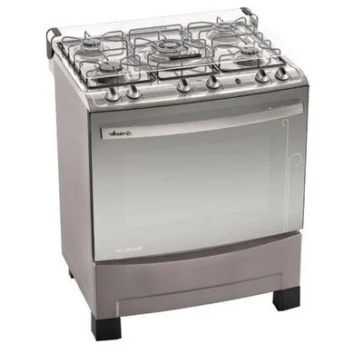 Fogão a Gás de Piso 5 Bocas Mueller Decorato Inox Com Acendedor