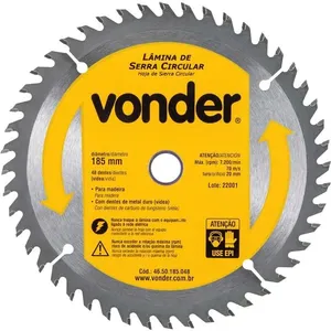 Lâmina de serra circular 185mmx20mm 48 dentes de metal duro/vídea -VONDER