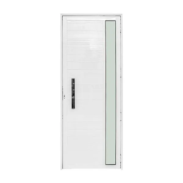 Porta De Alumínio Lambril Visor Branca Esquerda - 210x100