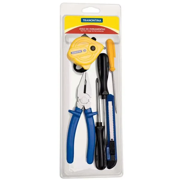 Kit de Ferramentas 6 Peças c/ Alicate, Chaves e Trena 3m Uso Geral Tramontina n/a