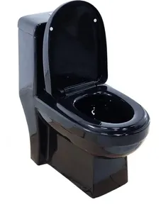 Vaso Sanitário com Caixa Acoplada Monobloco Acqua Formato OvalAcionamento Duplo Preto 3/6 Litros