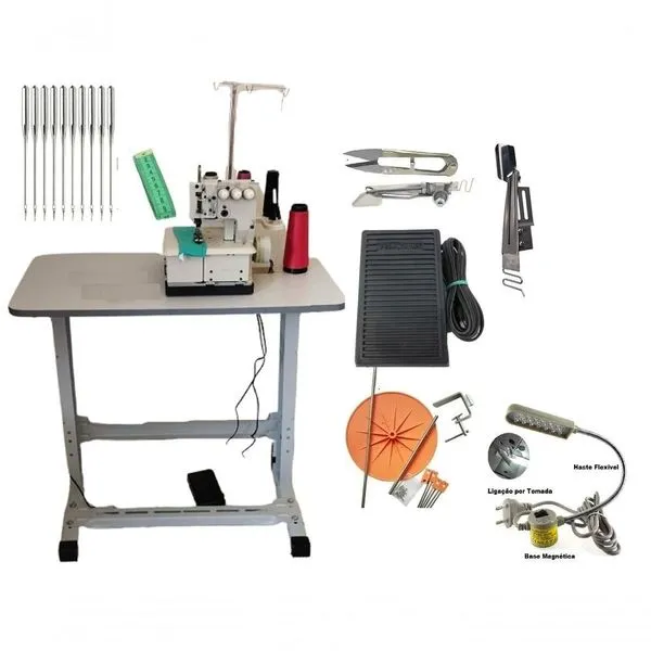 Maquina Costura Galoneira 3 Agulhas 220v + Kit 16 Acessórios voltagem 220V