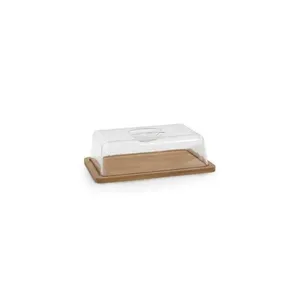 Porta Frios Bambu Com Tampa Acrílico 24 Cm