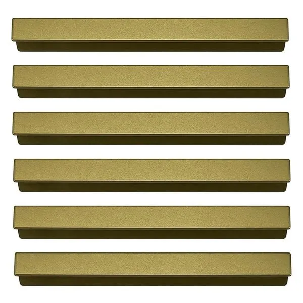 Kit 6 Puxadores Retos Líbero Nuovo Torralba 20cm Dourado Sobreposto Cômodas Roupeiros