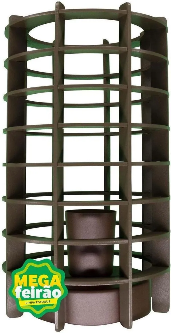 Luminária 1 Lâmpada Madri de Mesa 60W Madeira Industrializada Luz Vita 20309305 Tabaco Bivolt
