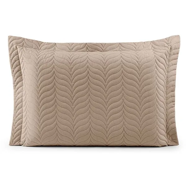 Porta Travesseiro Avulso 70cm x 50cm Com Debrum 1 Peça Paris Matelado Percal 150 Fios 100% Algodão - Cáqui