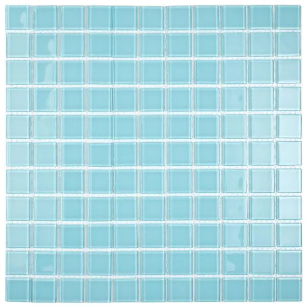 Pastilha de Vidro Glass Mosaic Cristal Lisa Verde Água 30X30