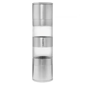 Moedor Duplo de Sal e Pimenta Tramontina, Aço Inox e Acrílico, Moinho em Cerâmica, 5,1 x 18,8 cm - 61655000