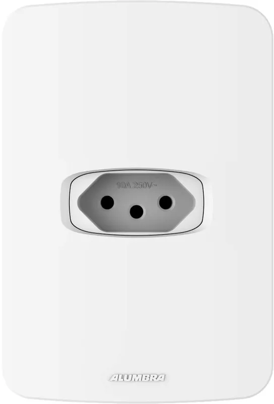 Tomada Padrão 20A com Placa 4x2 Horizontal Branca Gracia Maxx Alumbra