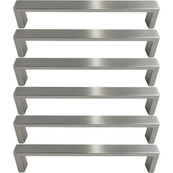 Kit 6 Puxadores Alça para Móveis 192mm Níquel Escovado Torralba para Gavetas Armários Guarda-Roupas