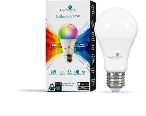 Lâmpada Led Bulbo 1 Lâmpada E27 7W Rgb+Branco Led Gaya 9820 Bivolt