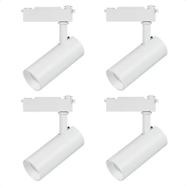 Kit 4 Spot Longo Led Mr16 Para Trilho Eletrificado Branco 3000k Quente