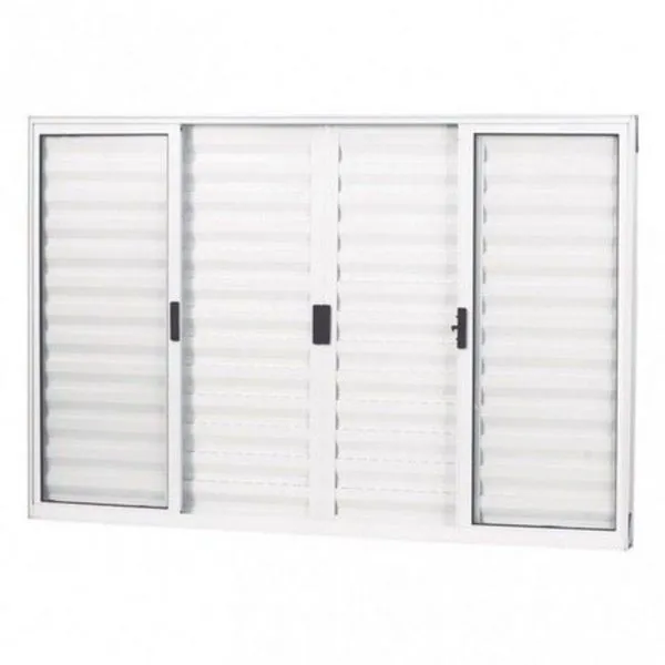 Janela de alumínio veneziana 06 folhas branca - 100x150