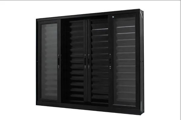 Janela de alumínio veneziana 06 folhas preto maxx - 100X180