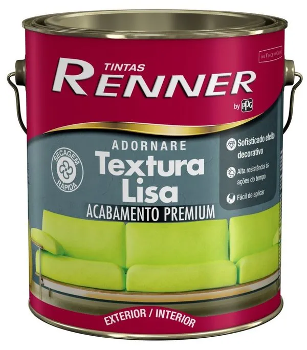 Massa Textura Lisa Renner Adornare Branco 5Kg