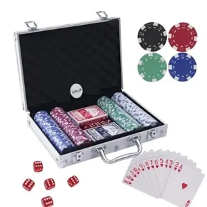 Maleta De Poker Profissional Com 200 Fichas Alumínio Luxo Completo Com Baralhos E Dados