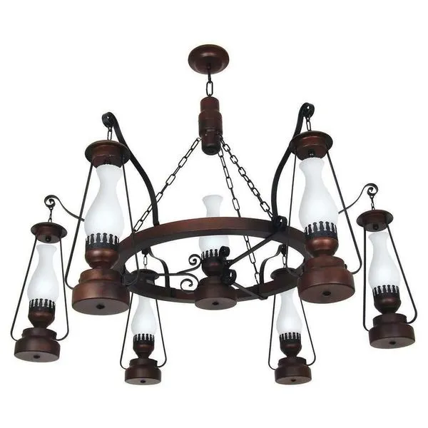 Lustre Lampião Envelhecido 7 Lâmpadas 887E