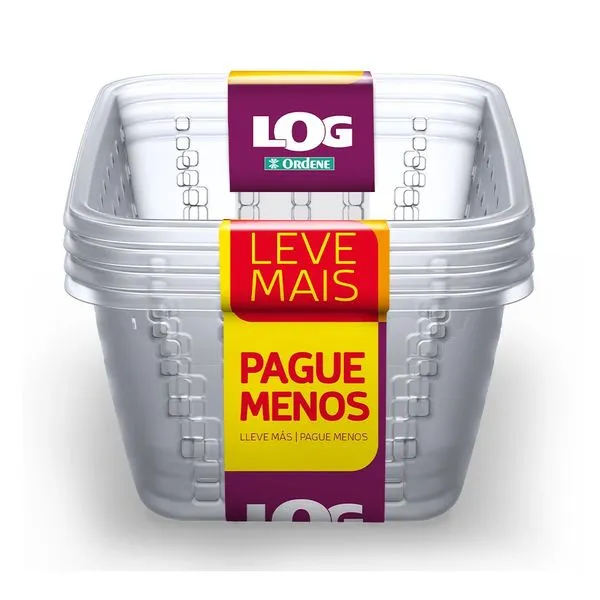 Conjunto de Cesto Organizador Ordene em Plástico Incolor Médio Leve 4 Pague 3