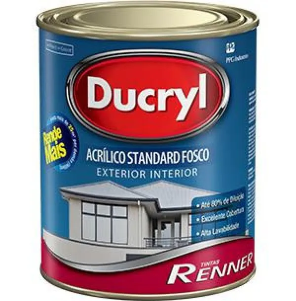 Tinta Acrílica Ducryl Rende Mais Fosca Branca 900ml