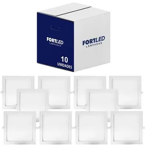 Kit C/ 10 Paineis Led Sobrepor 24W Quadrado - Fortled