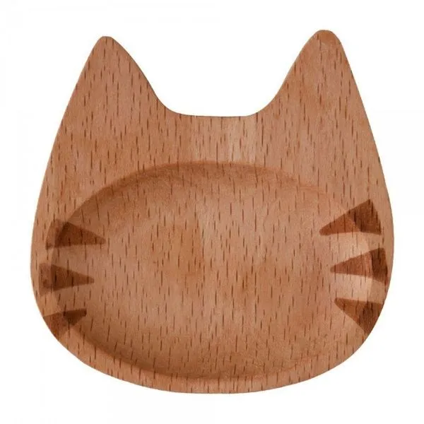 Kit 2 Pratinhos Gato Madeira