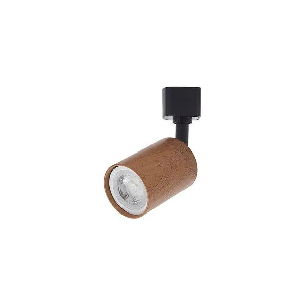 Spot Direcionável Para Trilho Eletrificado Nordecor Holzi Mr16 Gu10 Bivolt Imbuia - Preto 6604