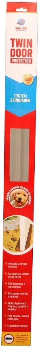 Veda Porta Protetor de Porta Nai BR Twin Door Duplo Bege 90cm