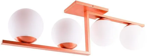 Plafon 4 Lâmpadas Havana 20W Alumínio e Vidro Startec 146000005 Cobre Bivolt