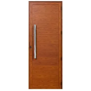 Porta Alumínio Lambril c/Puxador madeiro Esquerda 210x90