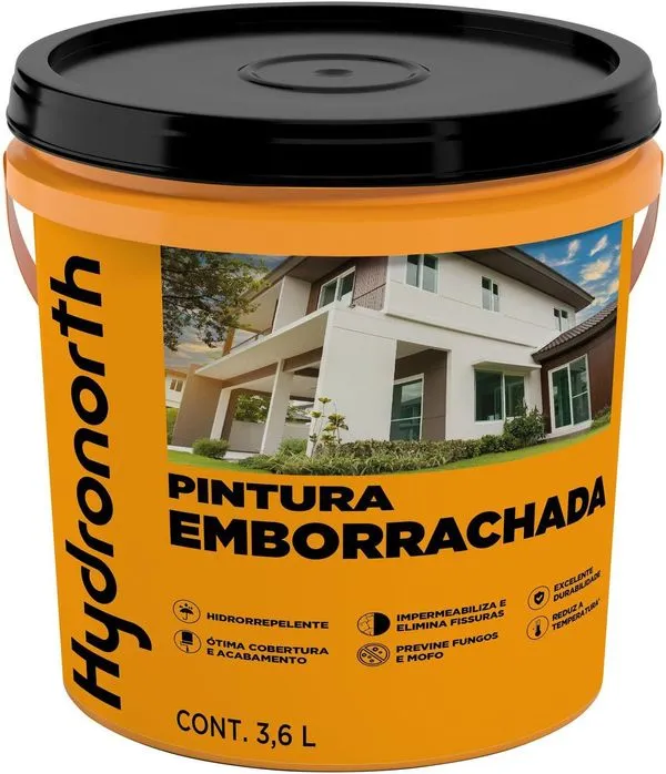Tinta Emborrachada Hydronorth Fosco Branco Galão Plástico 3,6L