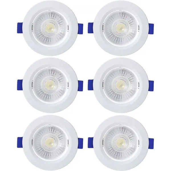 Kit 6 Spot De Led Embutir Slim Mr11 Redondo 3w Bivolt 6500k Frio