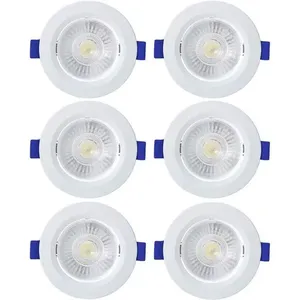 Kit 6 Spot De Led Embutir Slim Mr11 Redondo 3w Bivolt 6500k Frio