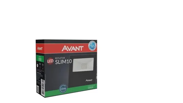 Refletor LED Slim 10W Verde Alumínio e Vidro Avant 259105376 Preto Bivolt
