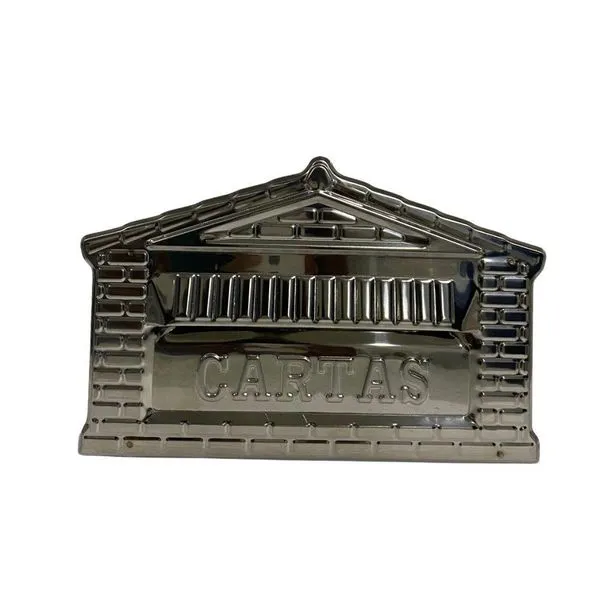 Caixa De Correios Tijolinho Frente E Tampa Traseira Inox 20x25x12cm Cromado