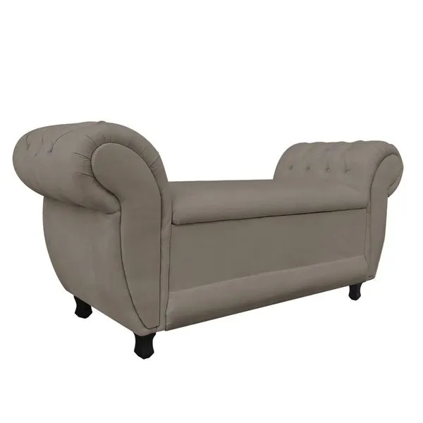 Recamier com Ba£ Grcia 195 cm Namoradeira Caladeira Suede Marrom Rato D'Rossi