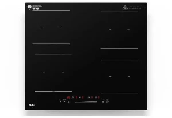 Fogão Cooktop de Indução Elétrico 4 Bocas Philco PCTQ1 Preto 220V