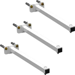 03 Suportes Refletor Base Reta Braço 40 Cm 3 Cjts - Branco