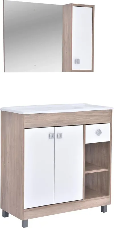 Conjunto de Móveis Para Banheiro Sander Moscou 80cm Cartagena Branco