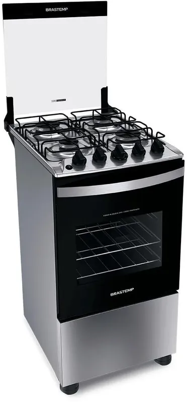 Fogão a Gás de Piso 4 Bocas Brastemp BFO4NBR Acendimento Automático Inox Bivolt