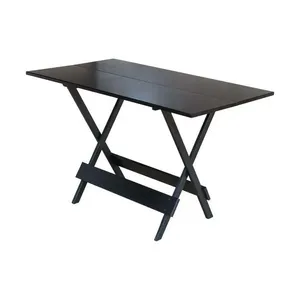 Mesa Dobrável De Madeira Maciça 1,20X70 - Marrom - Marrom