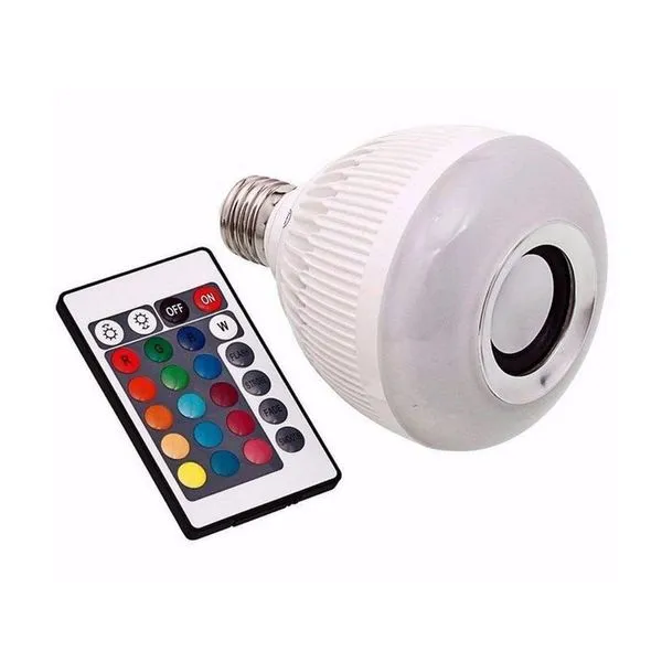 Lampada Caixa De Som Led 9W Led Rgb Controle