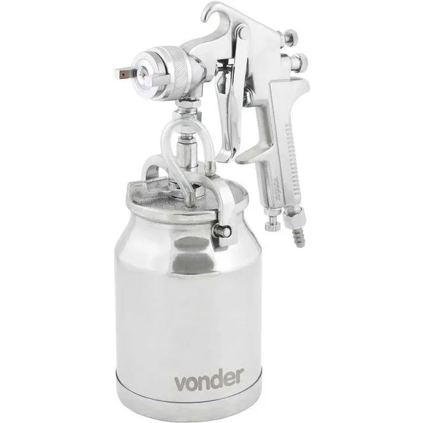 Pistola para Pintura Sucção 1,8mm PSV100 Caneca de Alumínio - VONDER