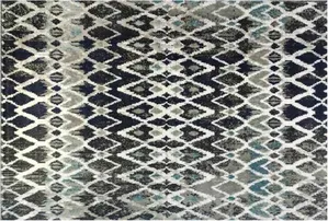 Tapete Egípcio Calypso Abdalla Bege Azul e Cinza 1 1,00x1,50m