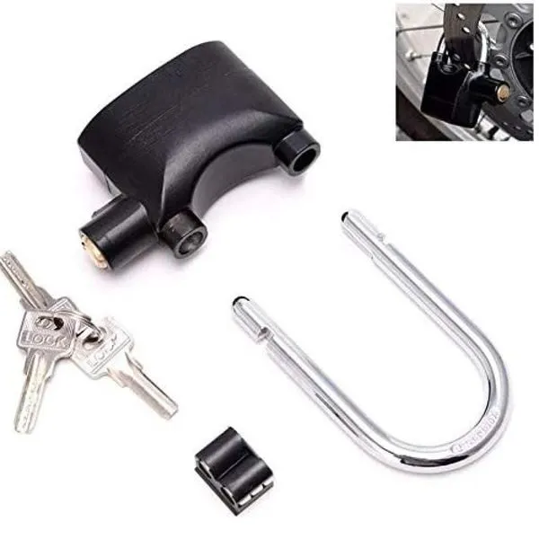 Cadeado Sonoro Com Alarme 110db 2 Em 1 Haste Longa Moto Bike