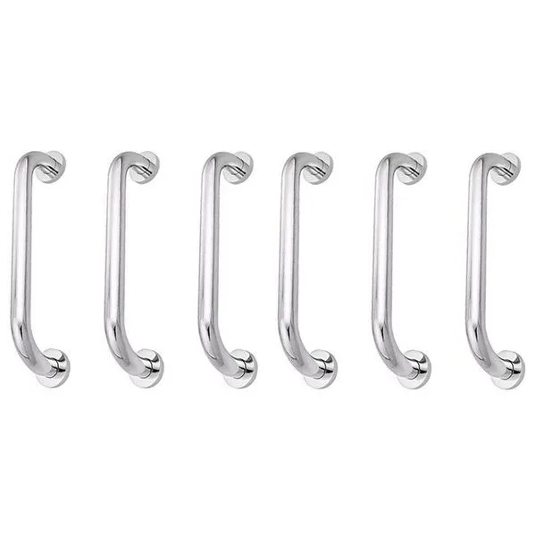 Alça De Apoio Inox 30cm Barra Kit 6 Unidades Acessibilidade Corrimao Suporte