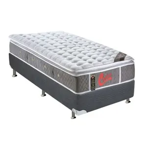 Kit Cama Box Solteiro Physical Suede Gray Molas Ensacadas Cinza Ortobom